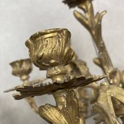 Pair of 5-light gold wall candlesticks