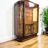 Vintage art deco cabinet / display cabinet with integrated lamps