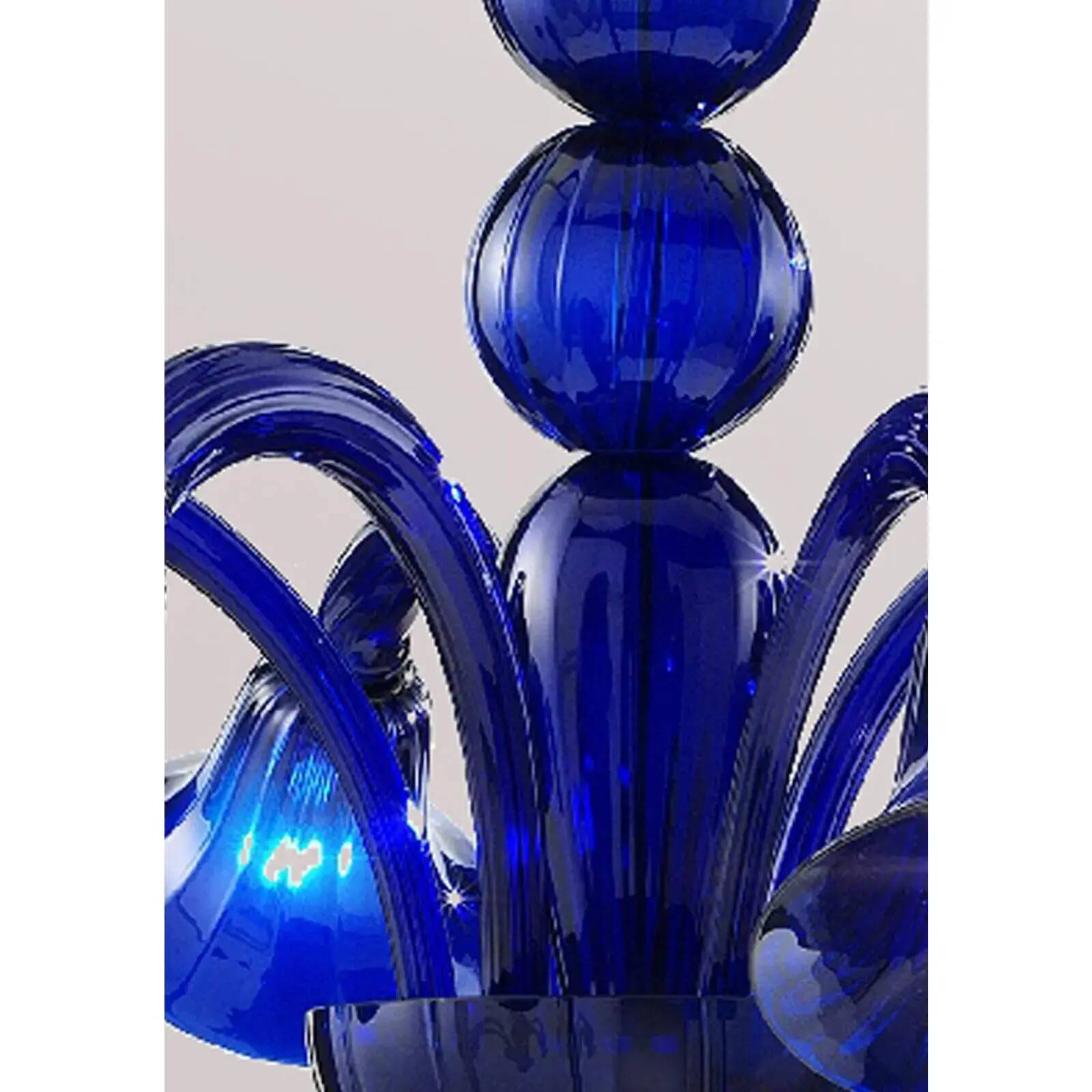 Contemporary Pop Blue-Ocean Murano Style Glass Chandelier with 8 Arms