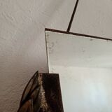 Old Art Deco mirror metal pompoms 45x75cm