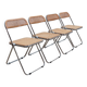 Set de 4 chaises Plia en bois et paille de Vienne par Castelli des années 1970.