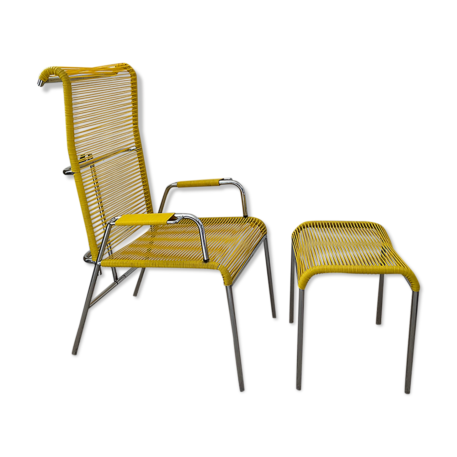 Set armchair relax scoubidou and ottoman sound of the 60s