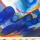Abstract painting signed by André Meunier, modernist, design.
