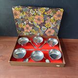 6 coupes à glace et cuillères en acier inoxydable, Français, bol Inox