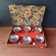 6 stainless steel ice cream cups and spoons, French, stainless steel bowl