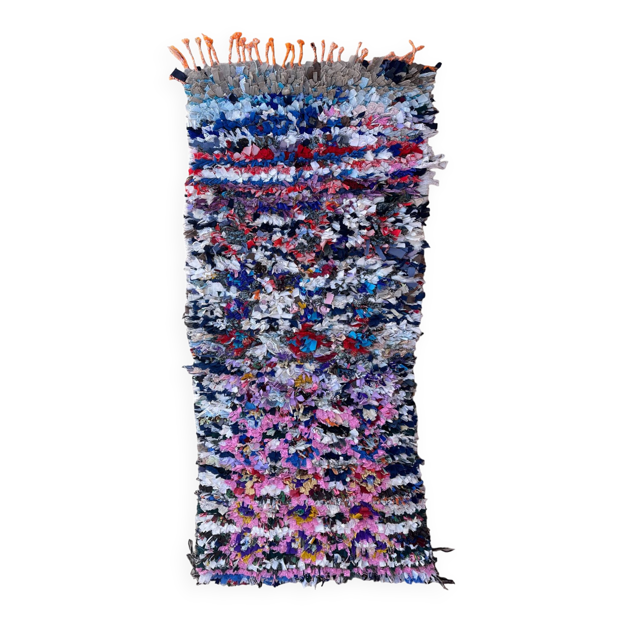 Tapis Berbère Boucherouite coloré - 76 x 176 cm