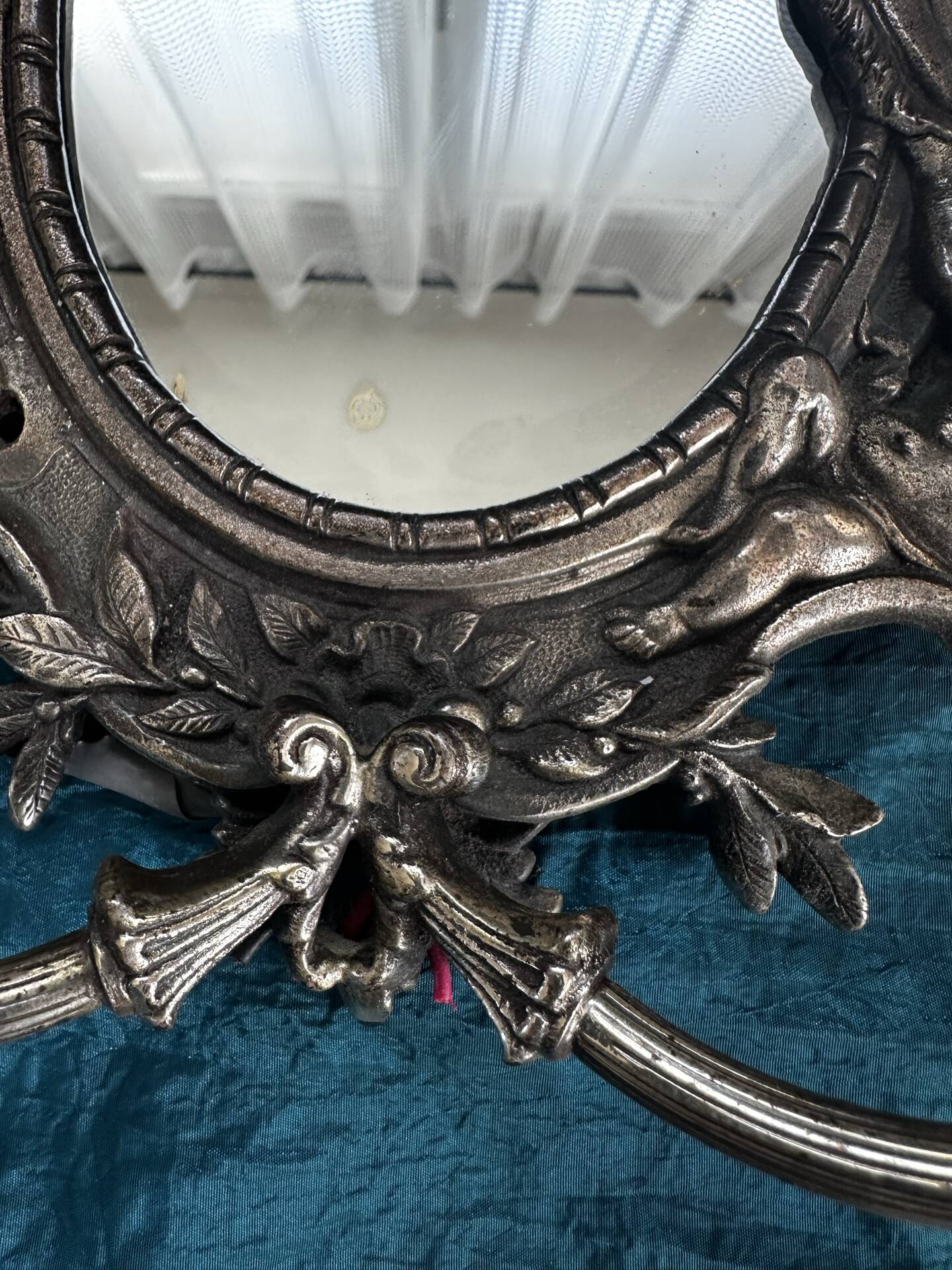 Rare pair of mirror sconces with putti. Napoleon III / Art Nouveau ~