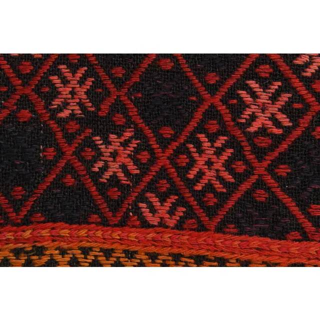 Vintage Turkish Oushak Handmade Wool Cotton Red Runner Rug 115x470