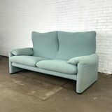 Canapé Cassina Maralunga turquoise / vert conçu par Vico Magistretti