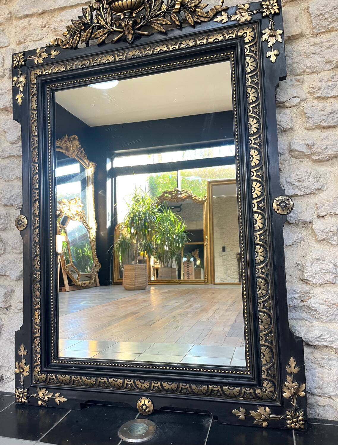 Antique Napoleon III mirror 124.5cm/83.5cm