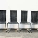 Grey German cantilever chairs B25 with leather cushions from Tecta, set of 4.