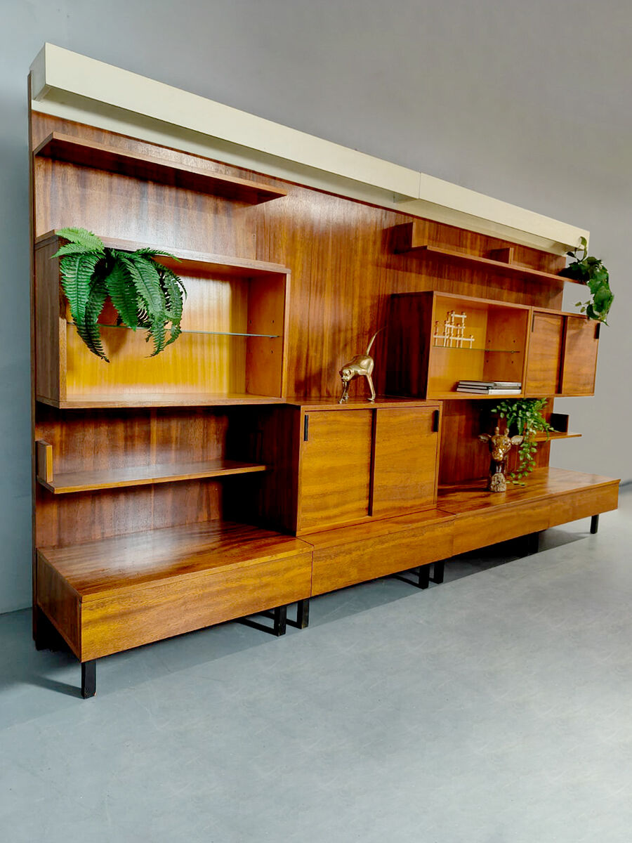 Vintage italian design modular wall unit bookcase xl