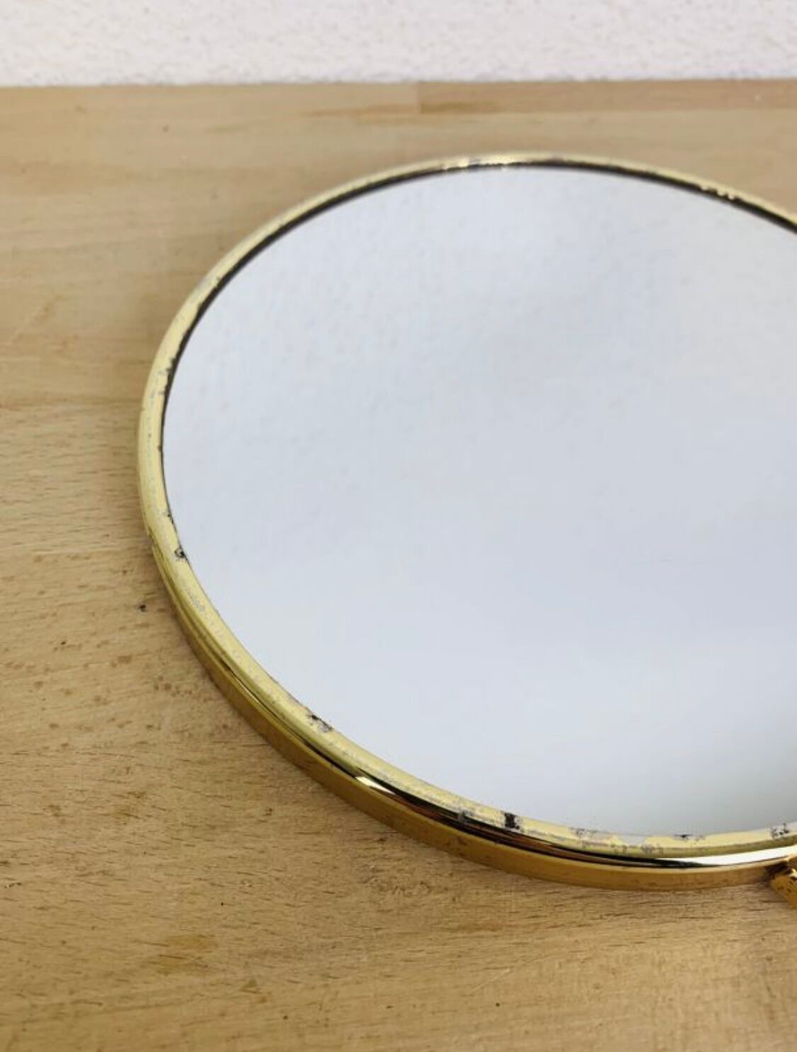 "Elite" double-sided gold-plated metal barber mirror