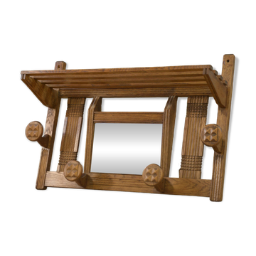 Brutalist oak coat rack from the 1950s.