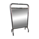 Chrome metal freestanding dressing mirror from the 1970s.