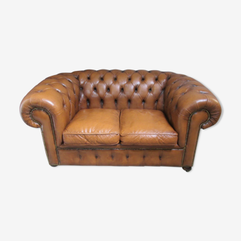 Canapé chesterfield havane