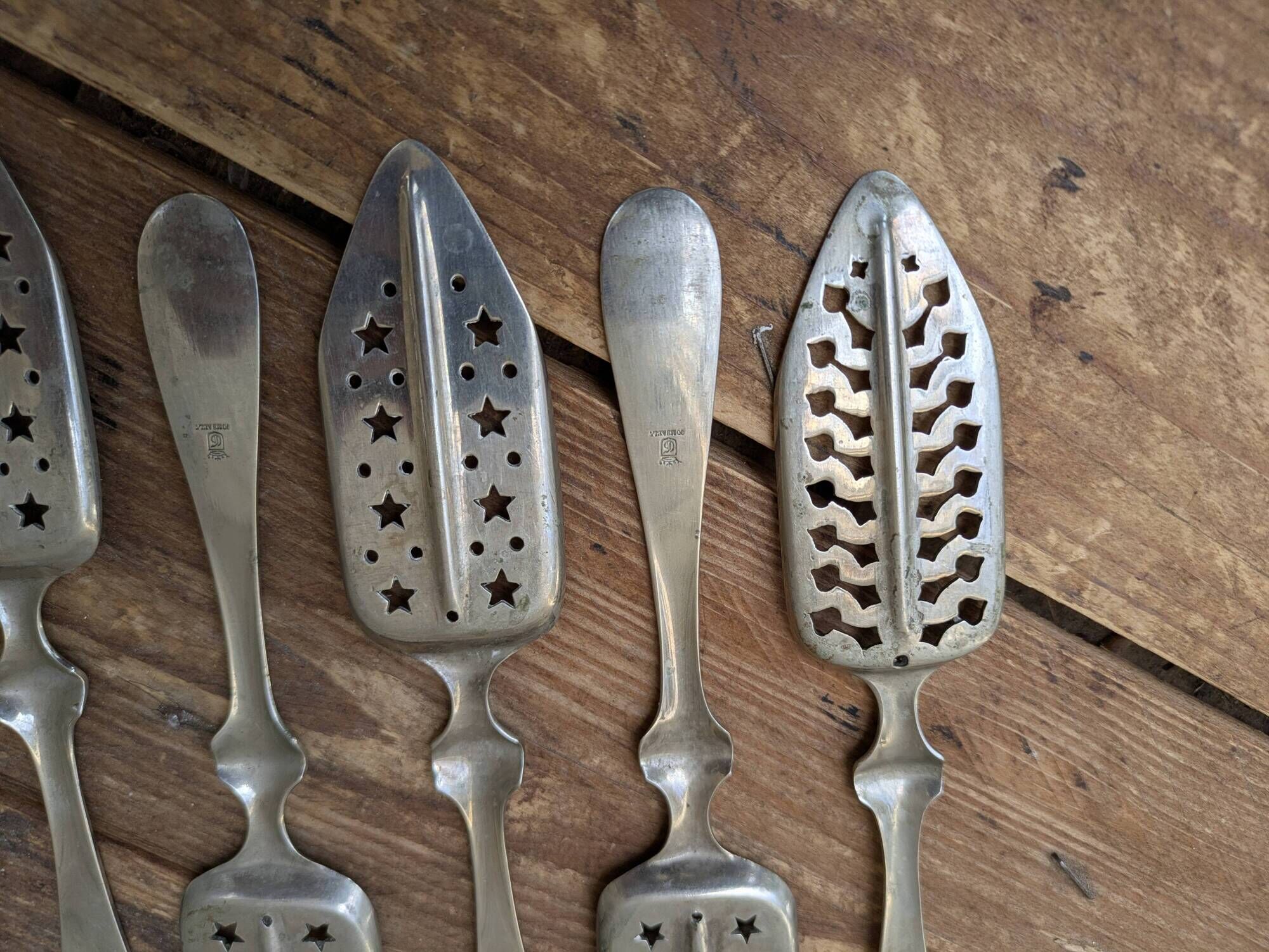 Set of 6 antique absinthe spoons Combault