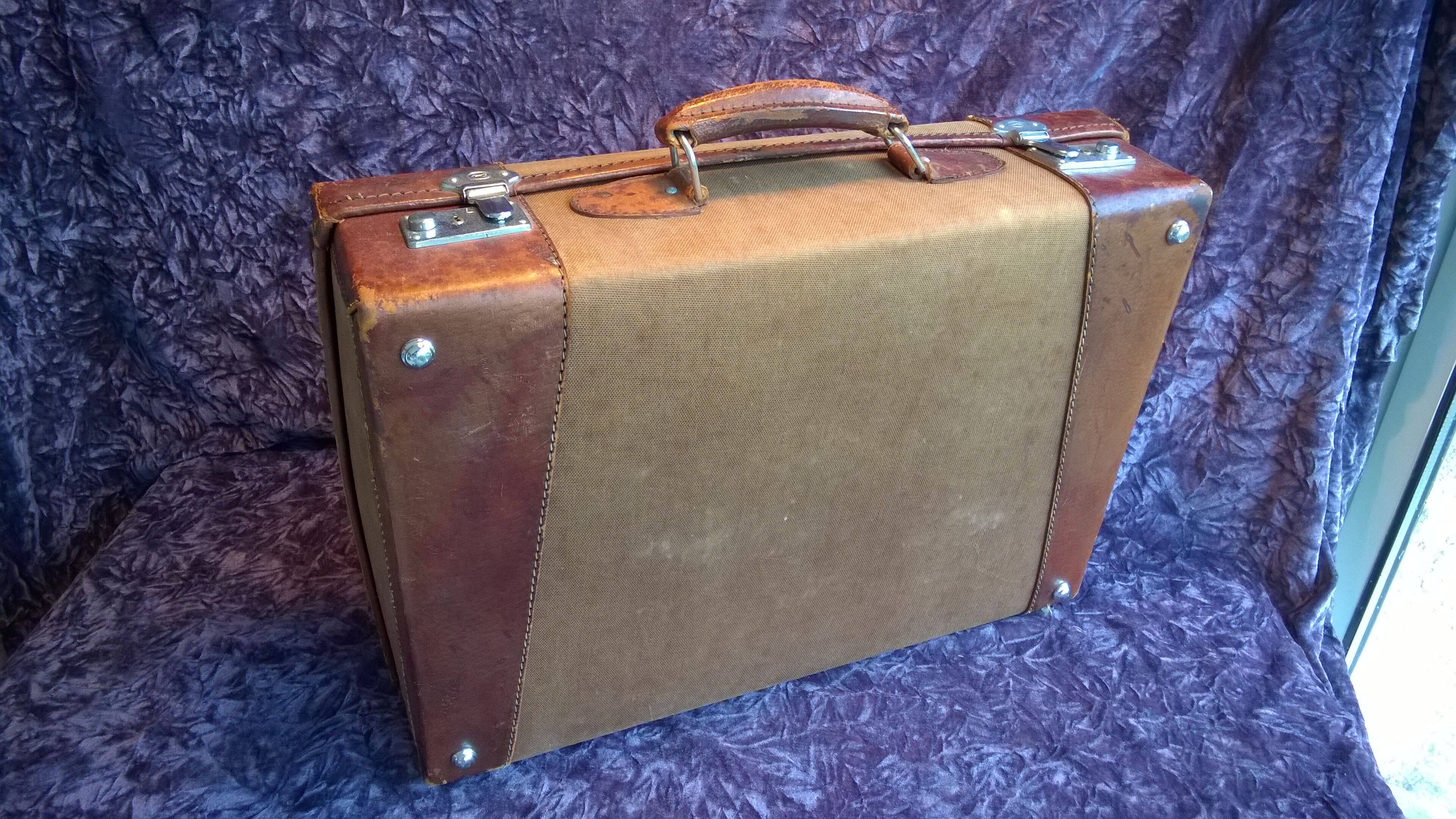 Leather suitcase