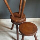 Lot de 3 tabourets à traire anciennes