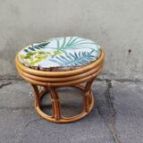 Vintage bamboo pouf