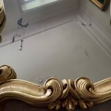 Golden resin rock mirror  42x68cm