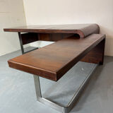 Vintage Danish design mid century wood steel Sibast executive desk