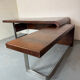 Vintage Danish design mid century wood steel Sibast executive desk
