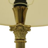 Pair of Hollywood Regency Lamps Brass Pillar Column 75cm