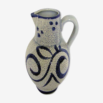 Wine jug or water gres grey decor blue