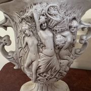 Three-piece ceramic garniture with neo-classical decoration – 20th century