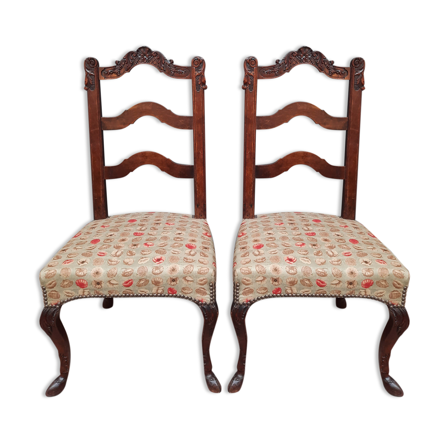 Pair of old chairs feet hoof