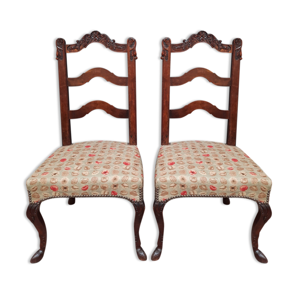 Paire de chaises anciennes pieds sabot — Beyit