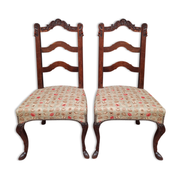 Pair of old chairs feet hoof