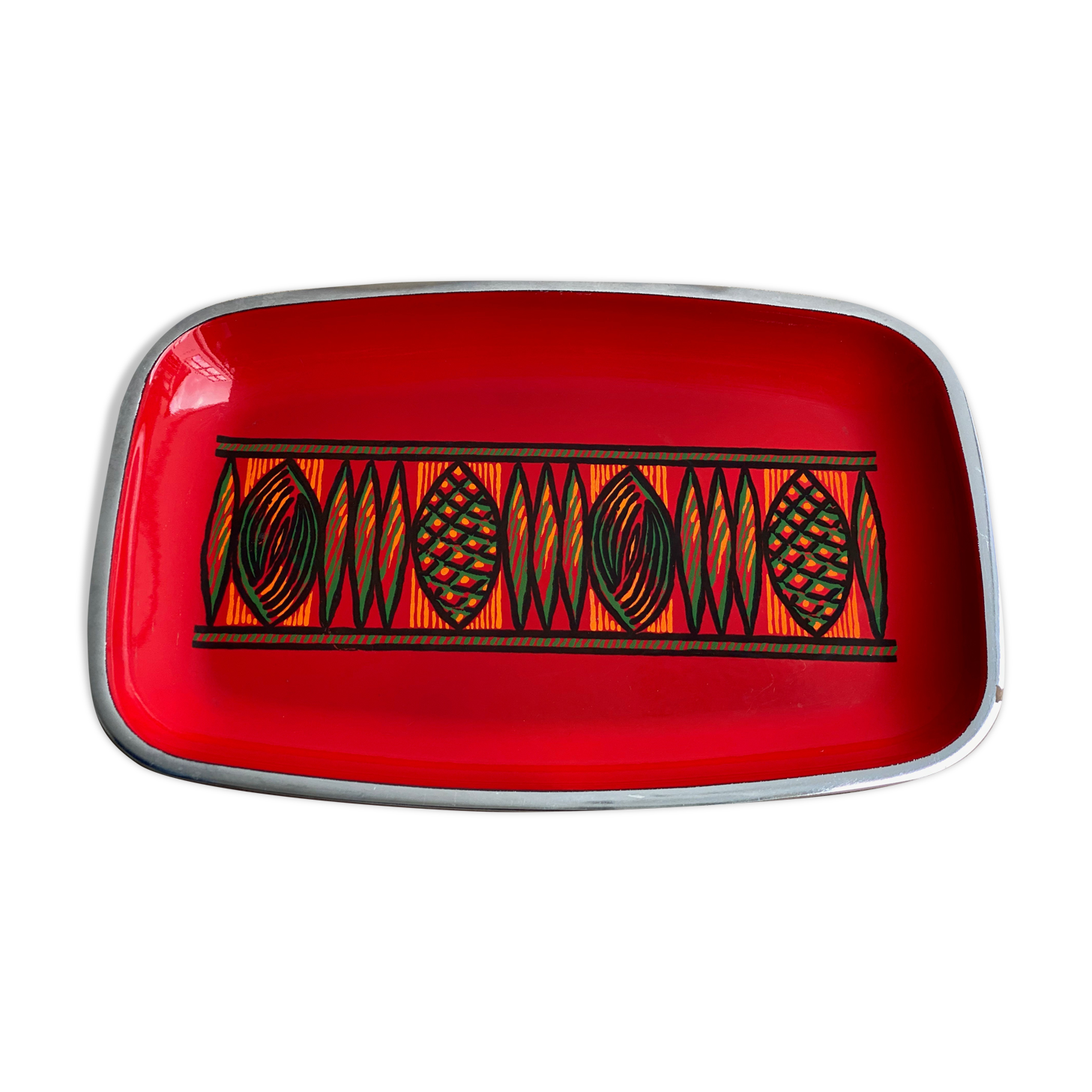 Vintage red enamel SILIT tray / serving dish