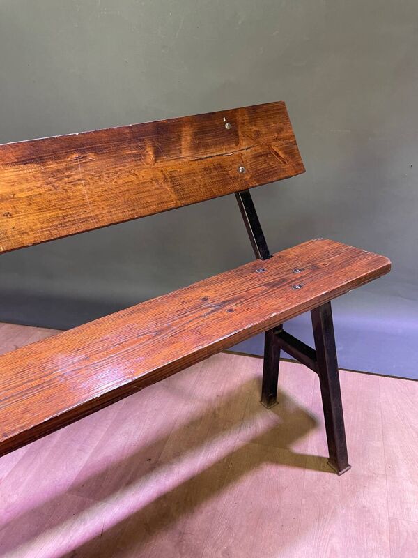 Banc de ferme avec dossier