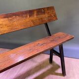 Farmhouse bench with backrest