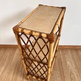 étagère biblothèque rotin