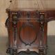 Partner desk with two carved columns featuring lion heads, according to Thomas Chippendale, restored.