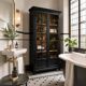 Armoire parisienne noire vitrée rénovée