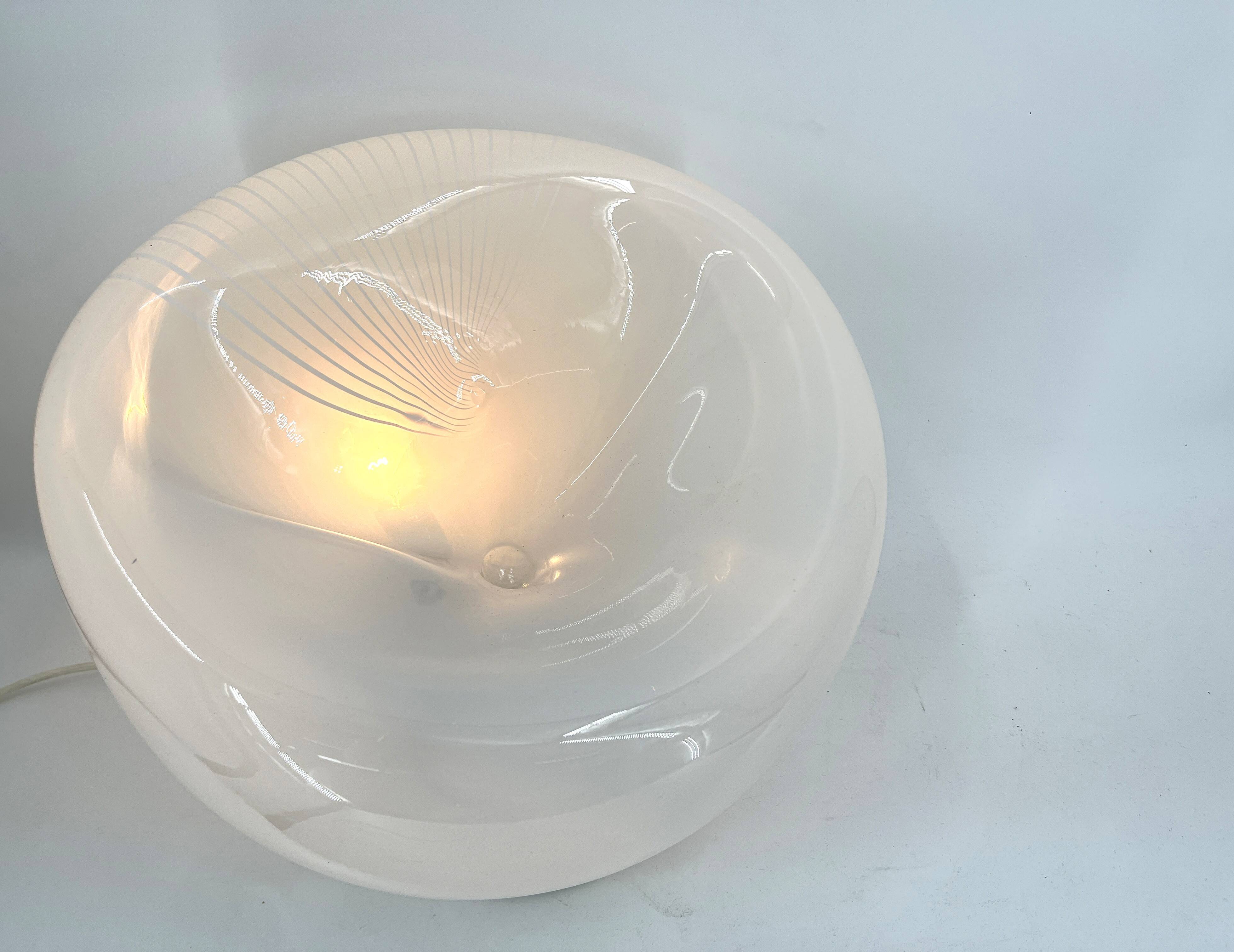 Large vintage murano glass table lamp, 1970s