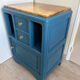 Art Deco bedside table reimagined – Teal & Onyx Marble