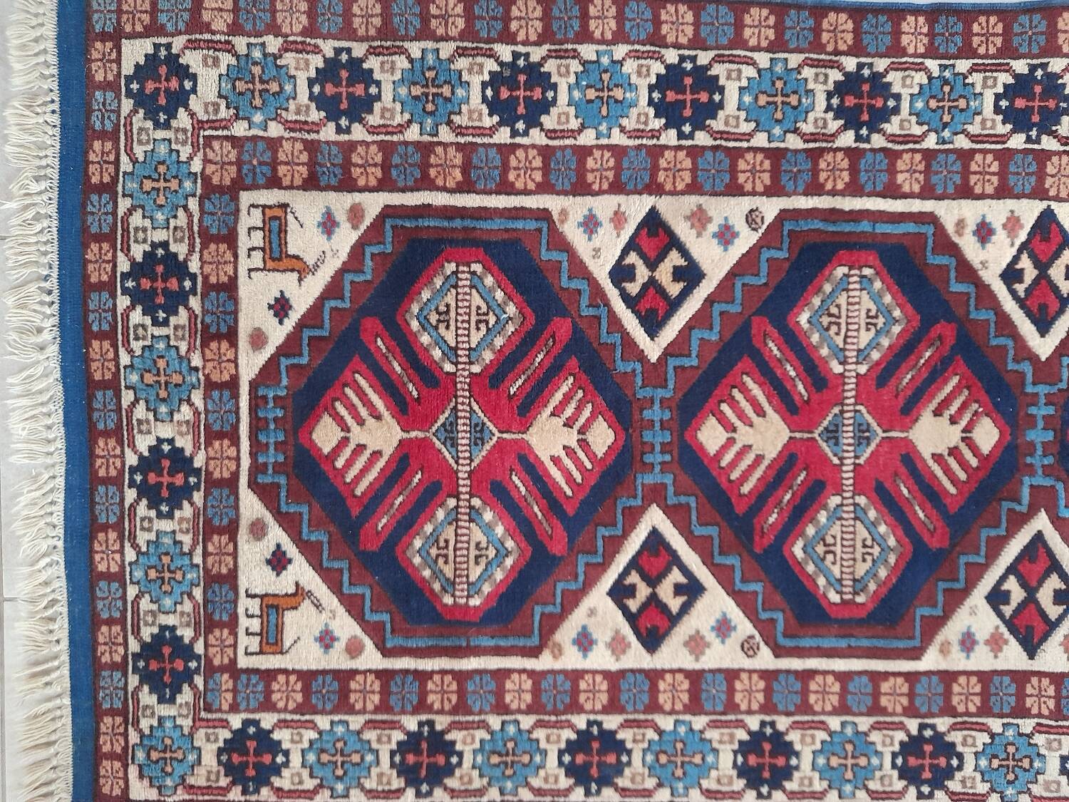 Caucasian Shirvan rug 107 x 205 cm pure wool