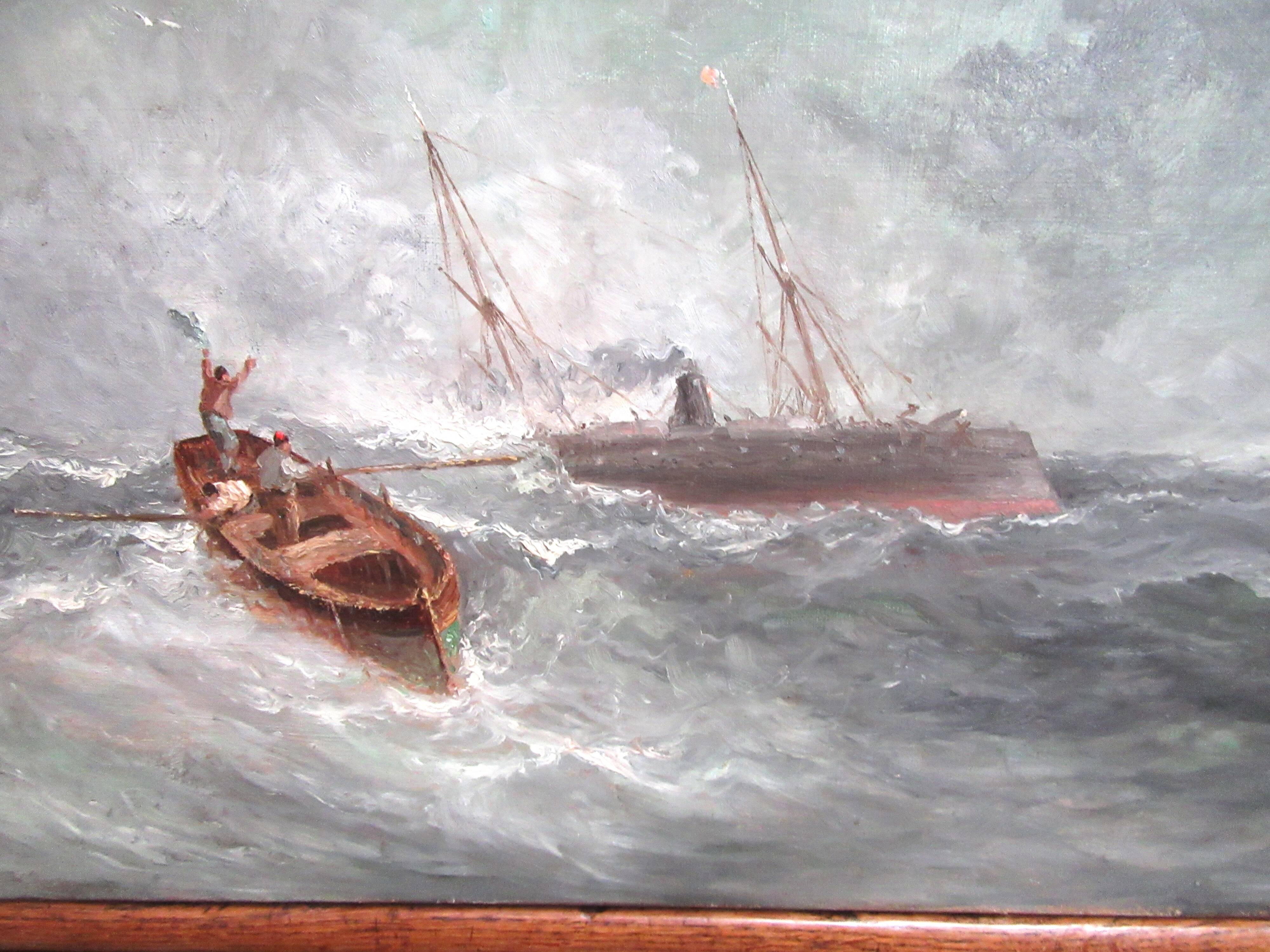 Marine painting oil on canvas by Paul SEIGNON late 19th century