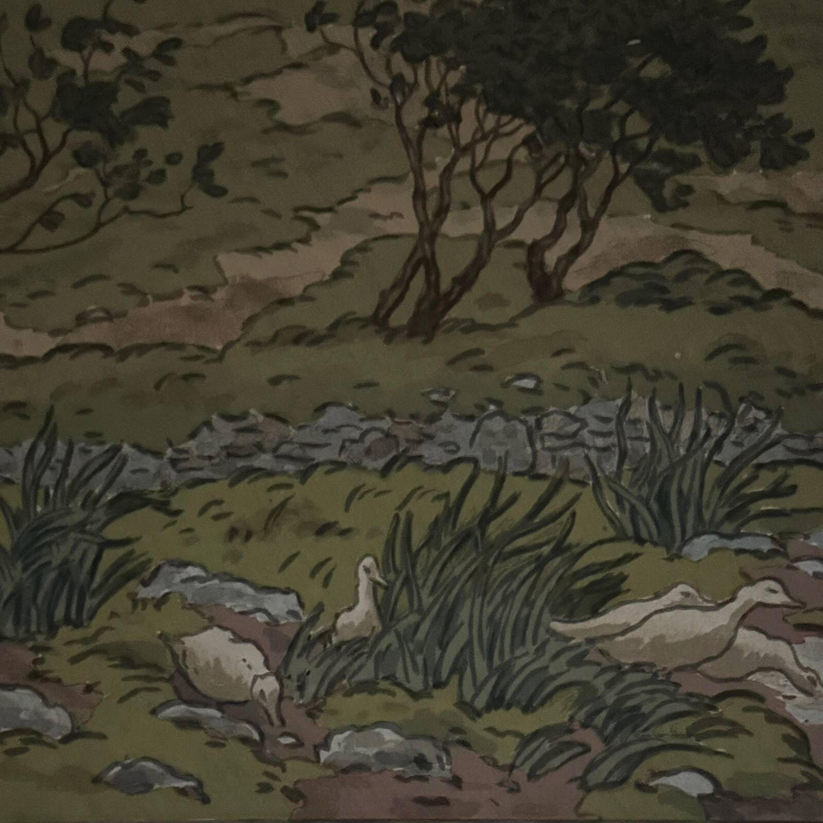 Lithograph by Henri Rivière The Enchantment of the Hours - The Downpour