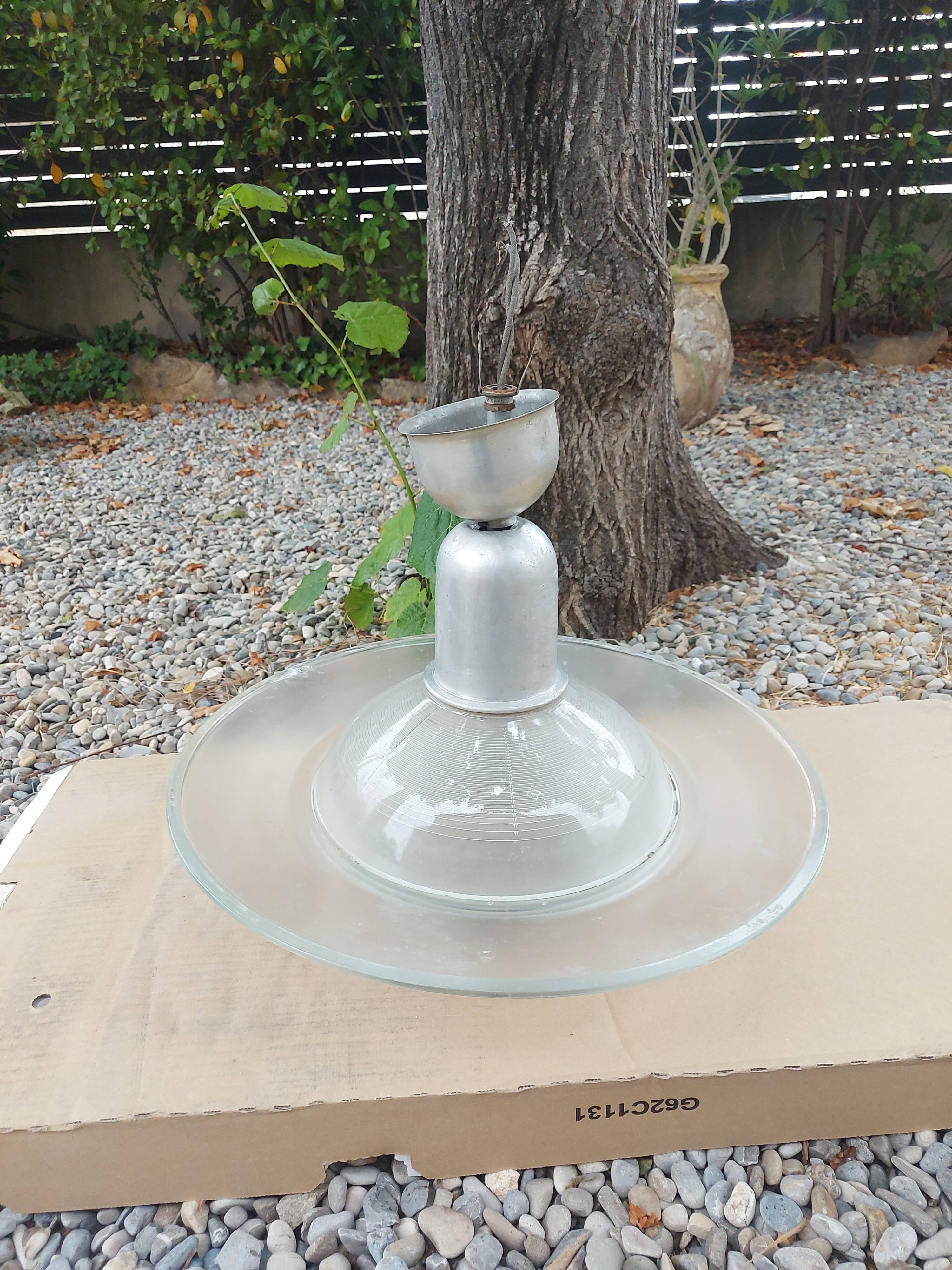 Holophane art deco glass pendant light