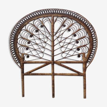 Peacock rattan headboard