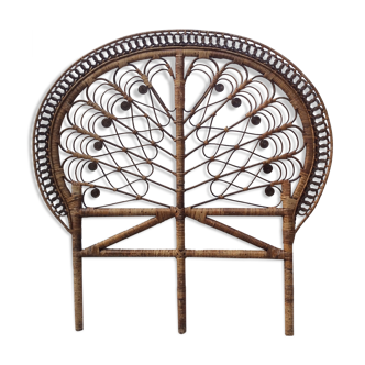 Peacock rattan headboard