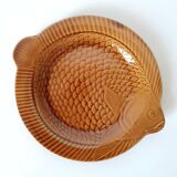 Assiettes barbotine poisson Sarreguemines
