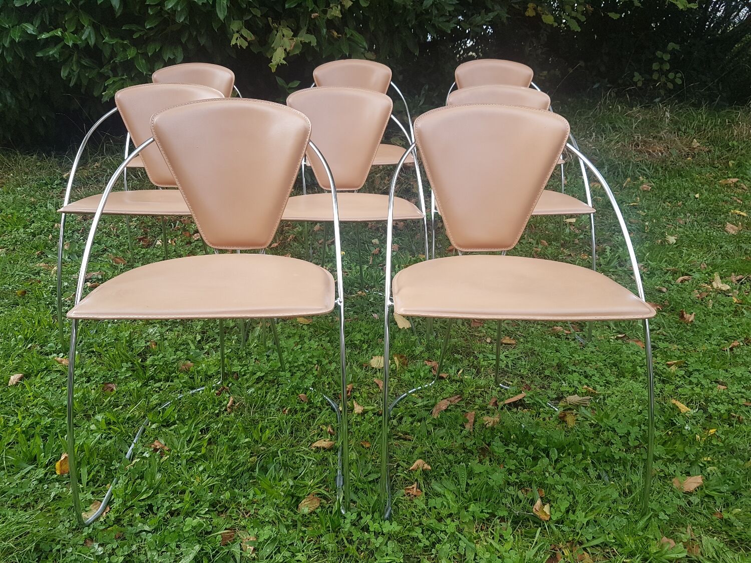 Chrome and leather chair Linda by Arrben