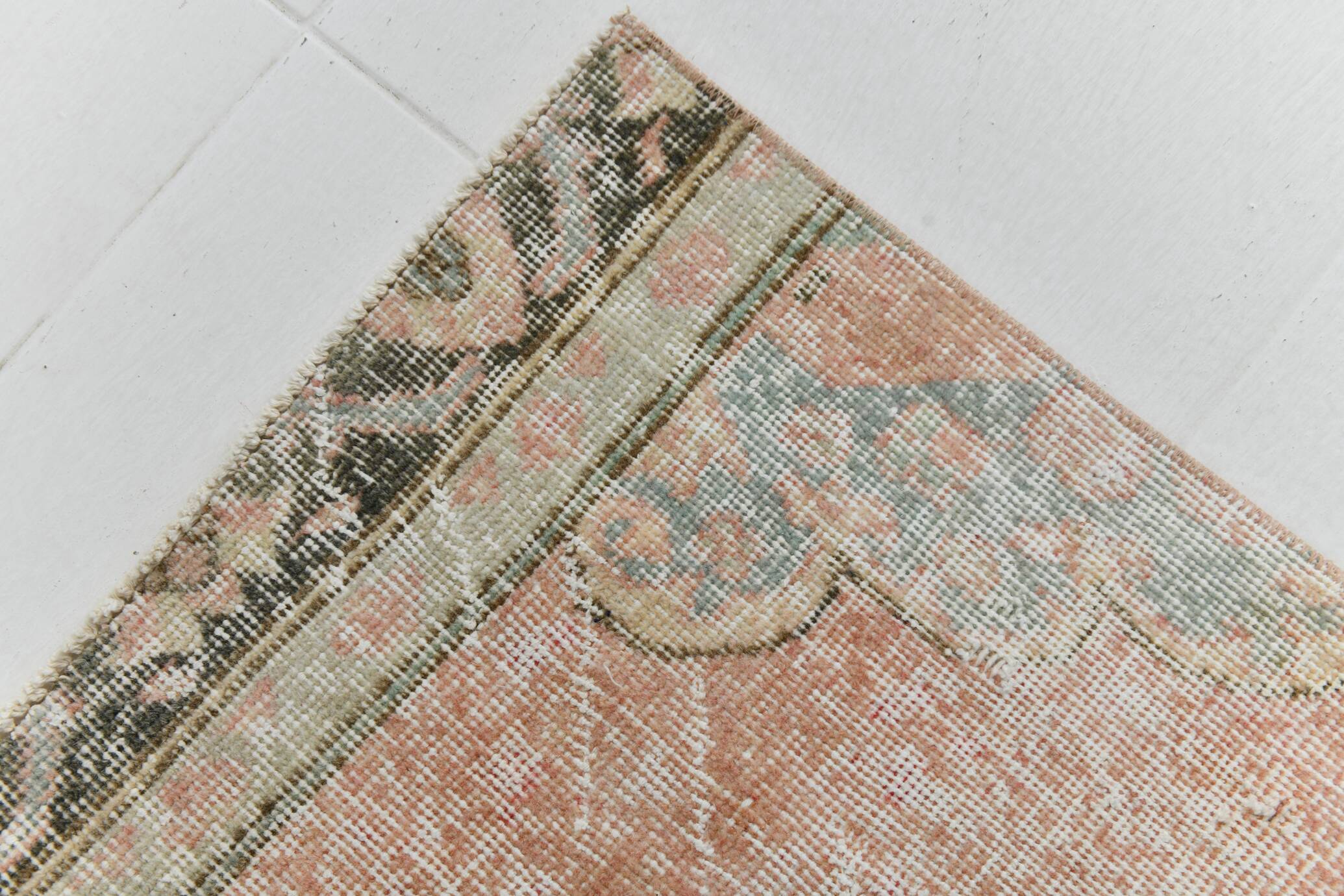 3x12 Vintage Blush Pink Classic Persian Runner Rug, 90x358Cm